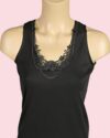Black Ribana Guipure Wide Strap Undershirt-166